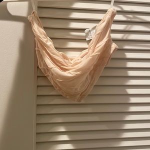 Mesh baby pink bando top